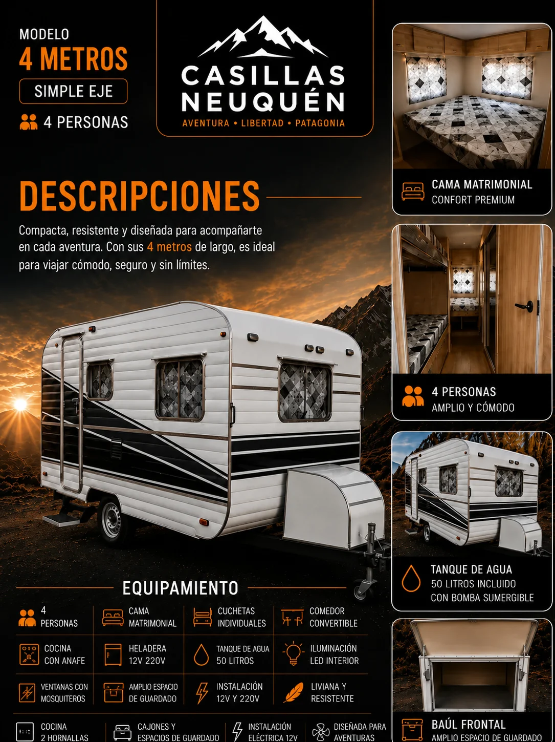 Poster Casilla 450 - Casilla rodante · 4 personas
